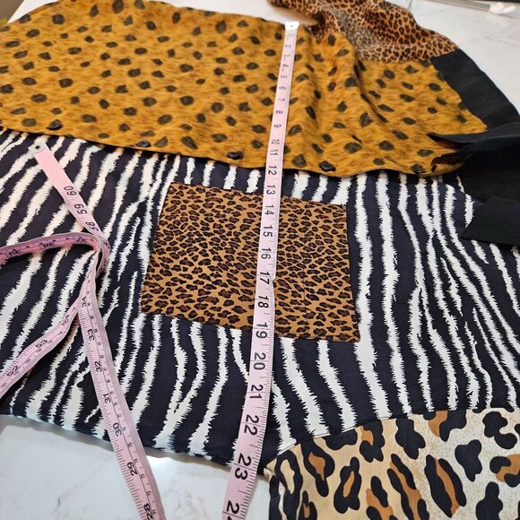 Preston & York Silk Blouse Small Mixed Animal Prints Leopard Zebra Maximalist - Picture 8 of 9